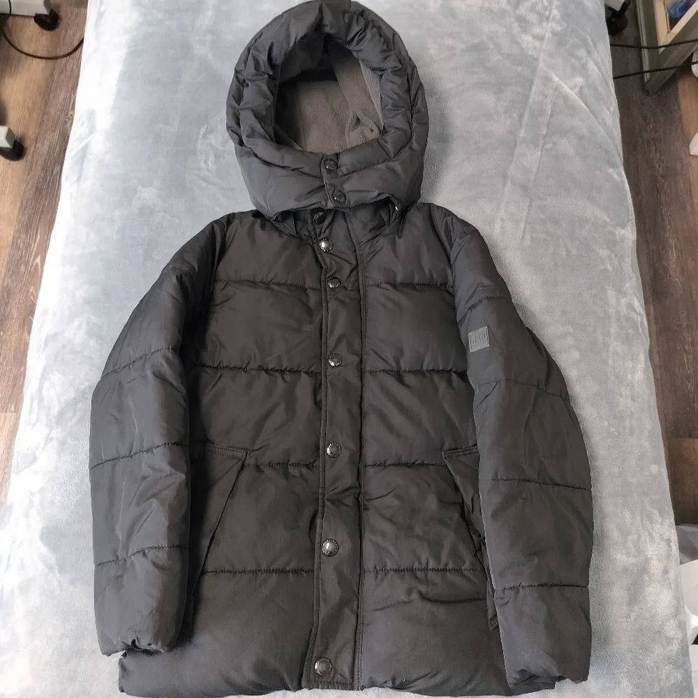 Gap Kids Black Puffer‎ Coat Jacket Size M Regular with Hood Outerwear